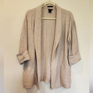 Tahari 100% Linen Long Sleeve Cardigan Women's Size Med